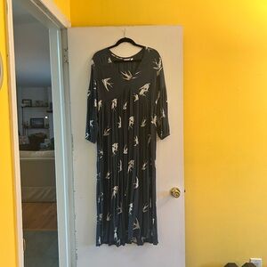 Nordstrom Hinge Blue Sparrow Maxi Dress